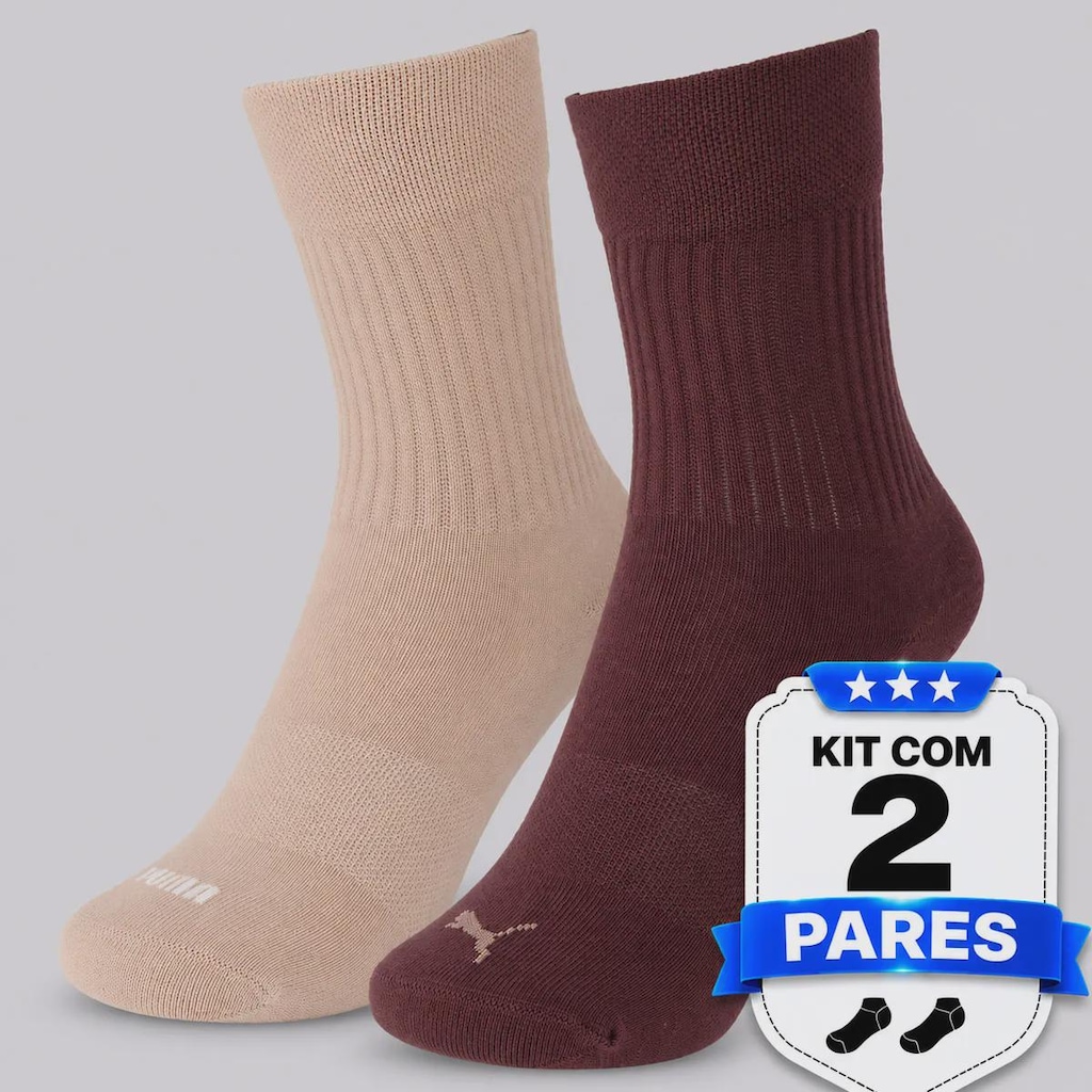 Imagem 5 do produto Kit 2 Pares de Meia Cano Médio Puma Feminina
