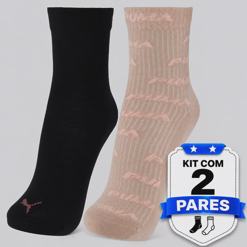 Imagem 5 do produto Kit2 Pares de Meia Cano Médio Puma Feminina