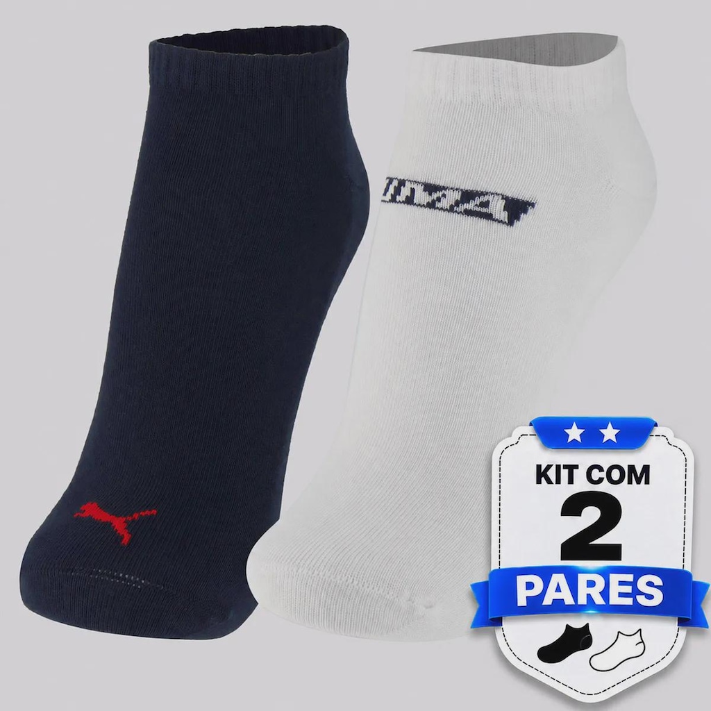 Imagem 5 do produto Kit 2 Pares de Meia Cano Baixo Puma Sapatilha Everday Masculino