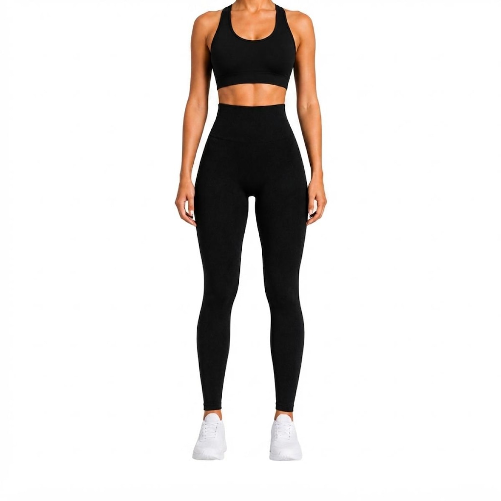 Imagem 1 do produto Calça Legging Feminina NFOX Canelada Fitness Empina Bumbum Academia