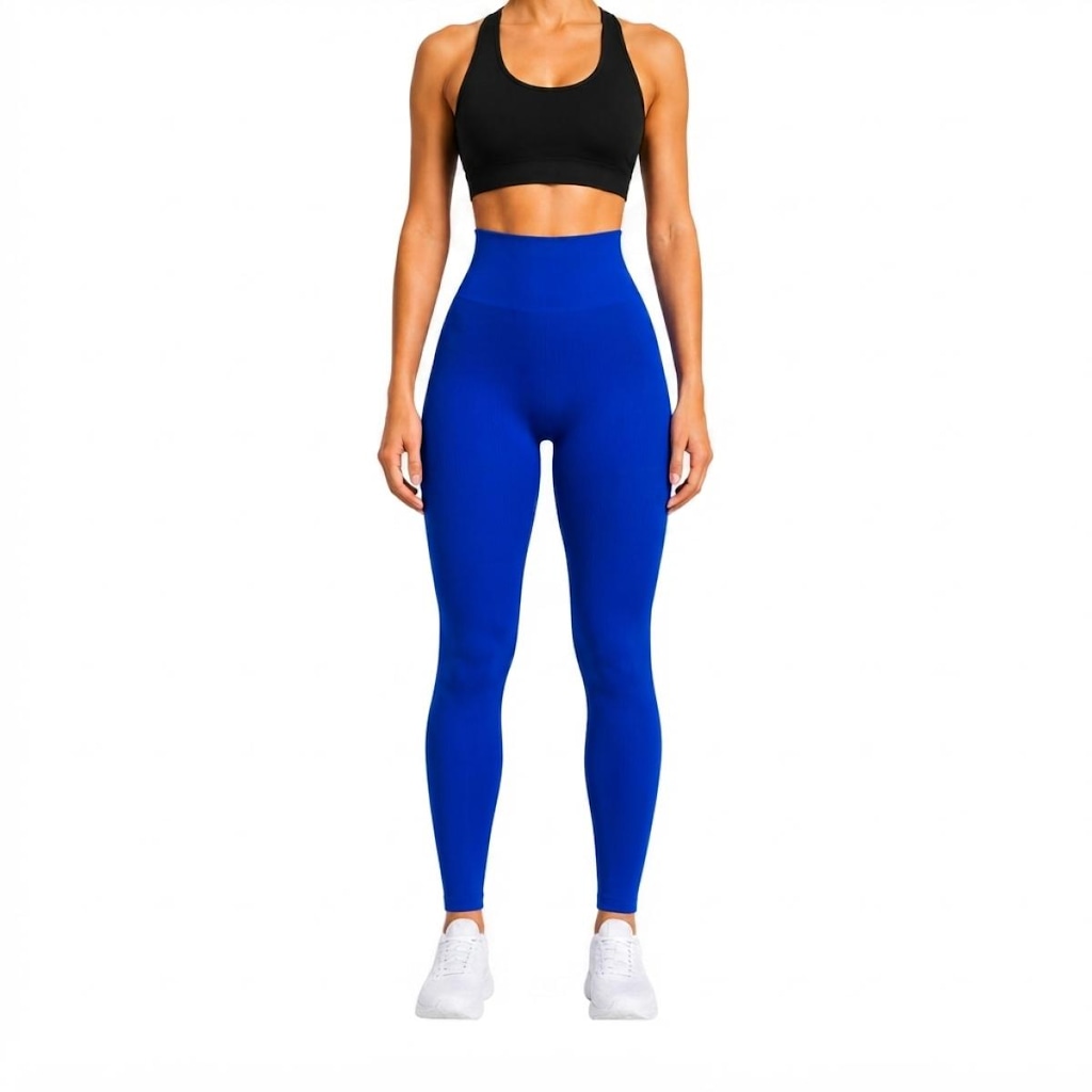 Imagem 1 do produto Calça Legging Feminina NFOX Canelada Fitness Empina Bumbum Academia
