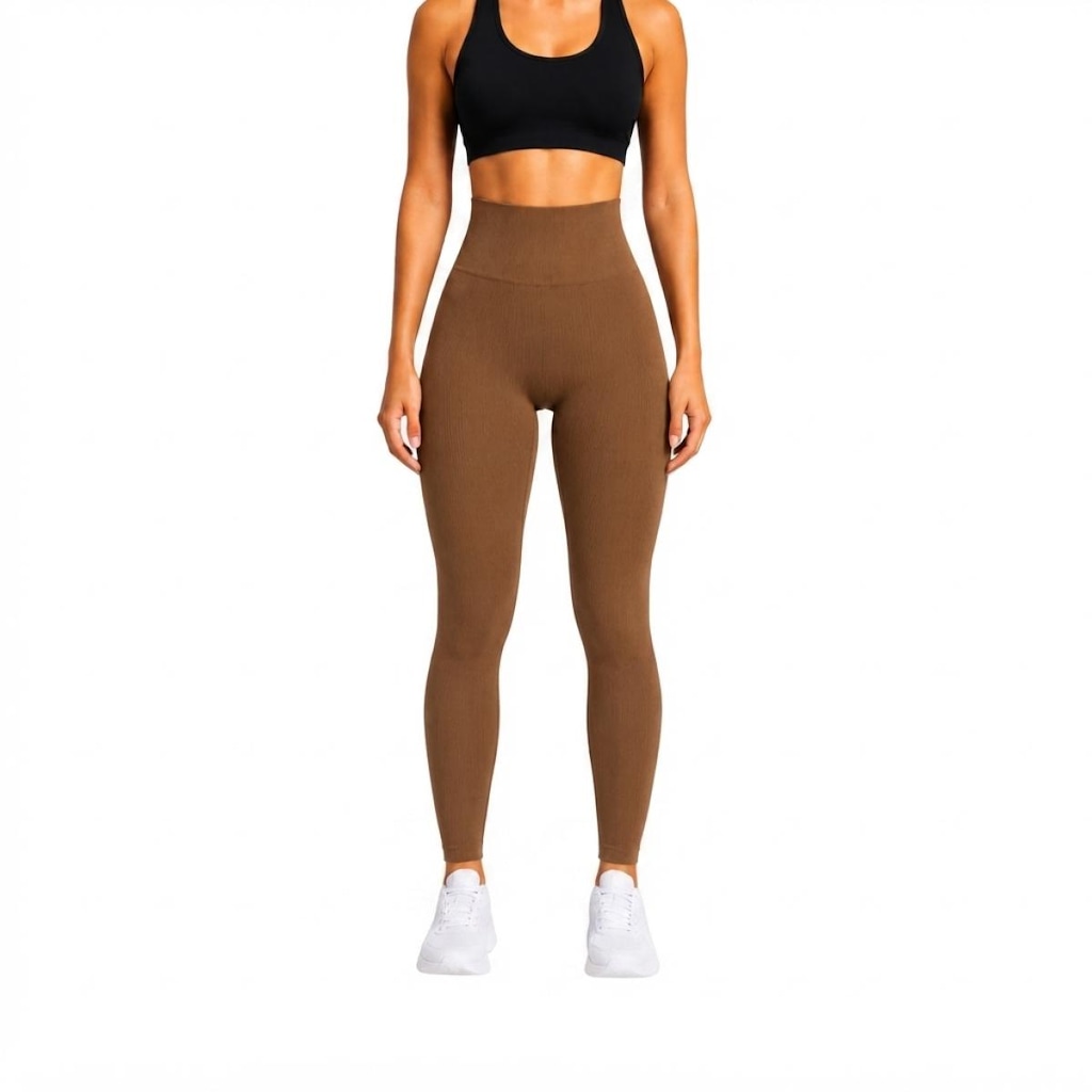 Imagem 1 do produto Calça Legging Feminina NFOX Canelada Fitness Empina Bumbum Academia
