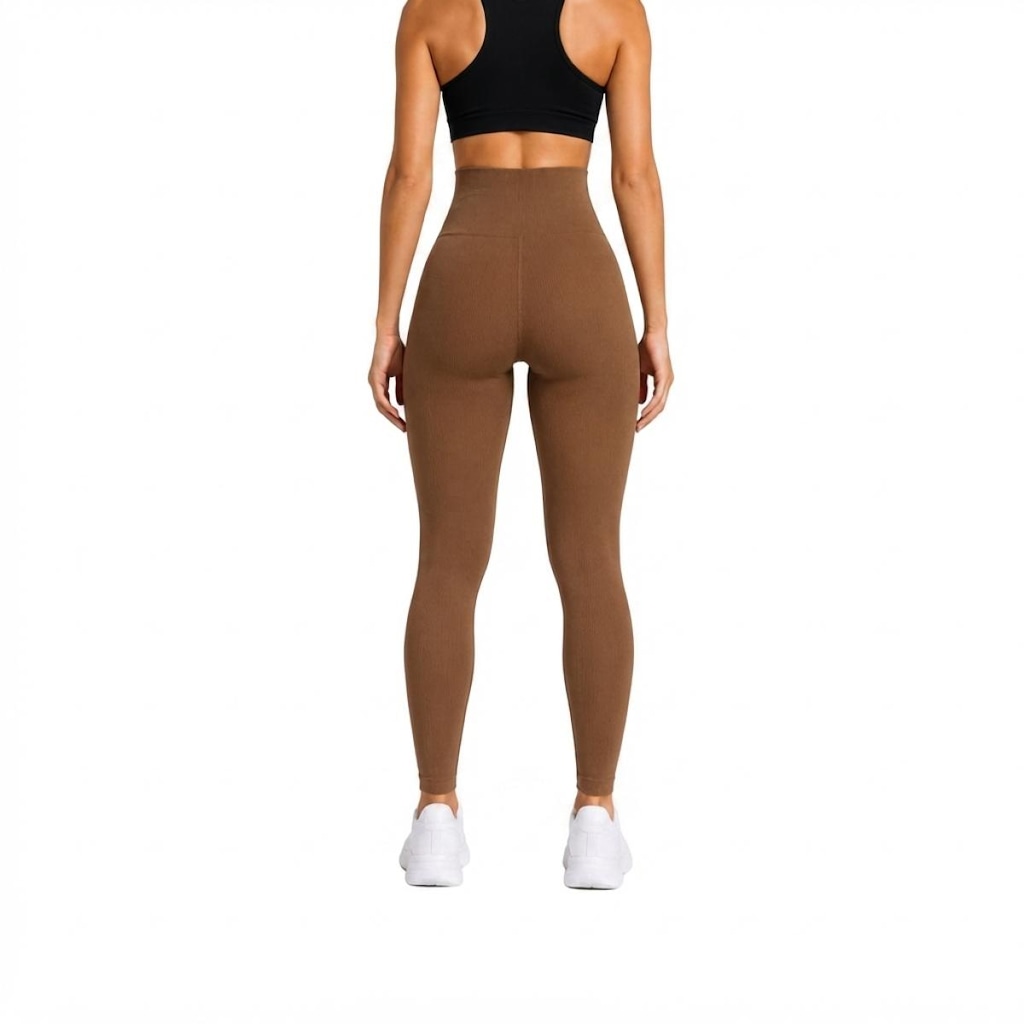 Imagem 2 do produto Calça Legging Feminina NFOX Canelada Fitness Empina Bumbum Academia