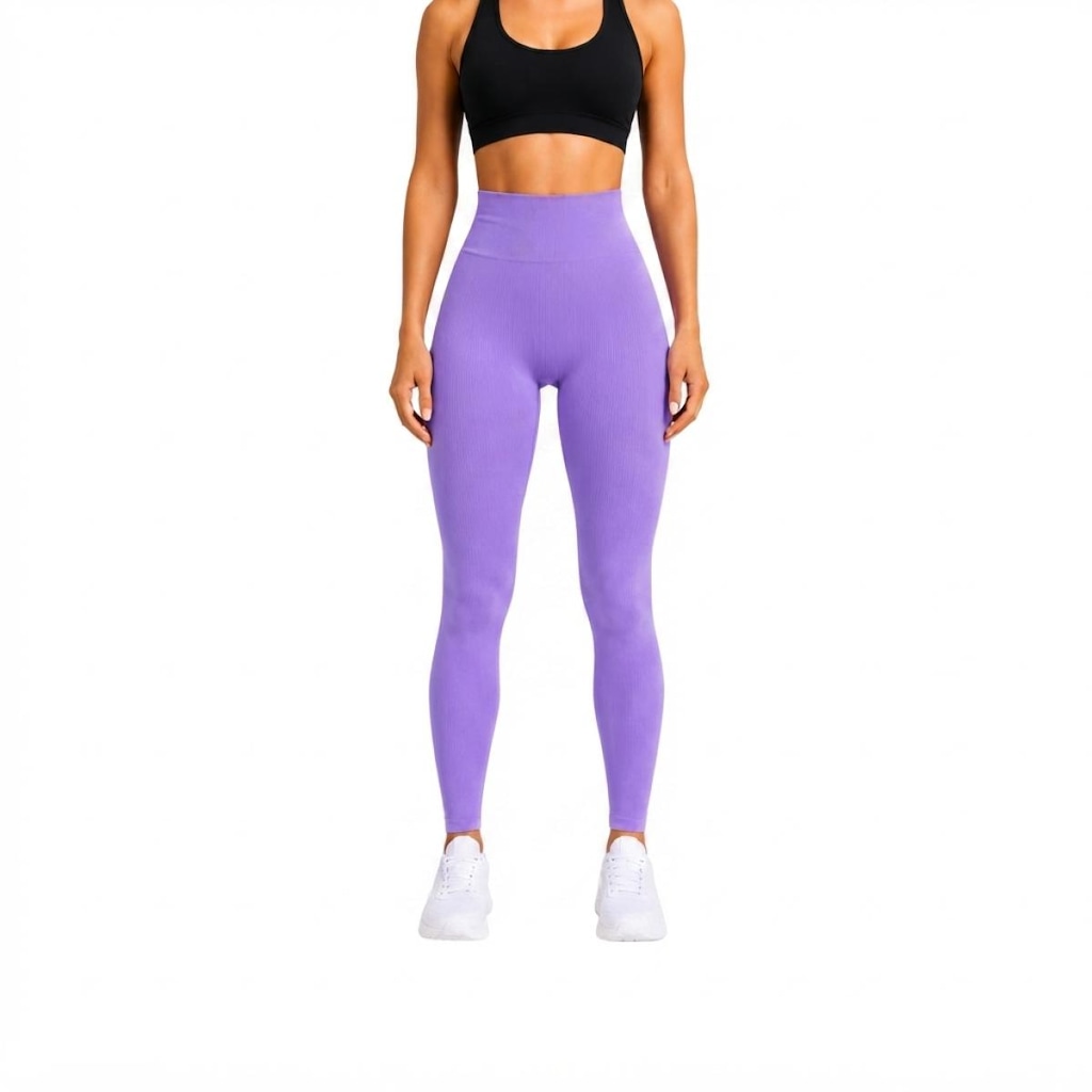 Imagem 1 do produto Calça Legging Feminina NFOX Canelada Fitness Empina Bumbum Academia