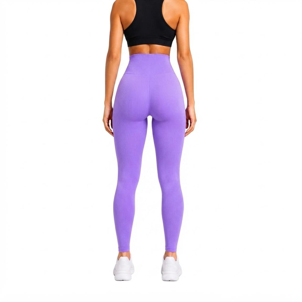 Imagem 2 do produto Calça Legging Feminina NFOX Canelada Fitness Empina Bumbum Academia