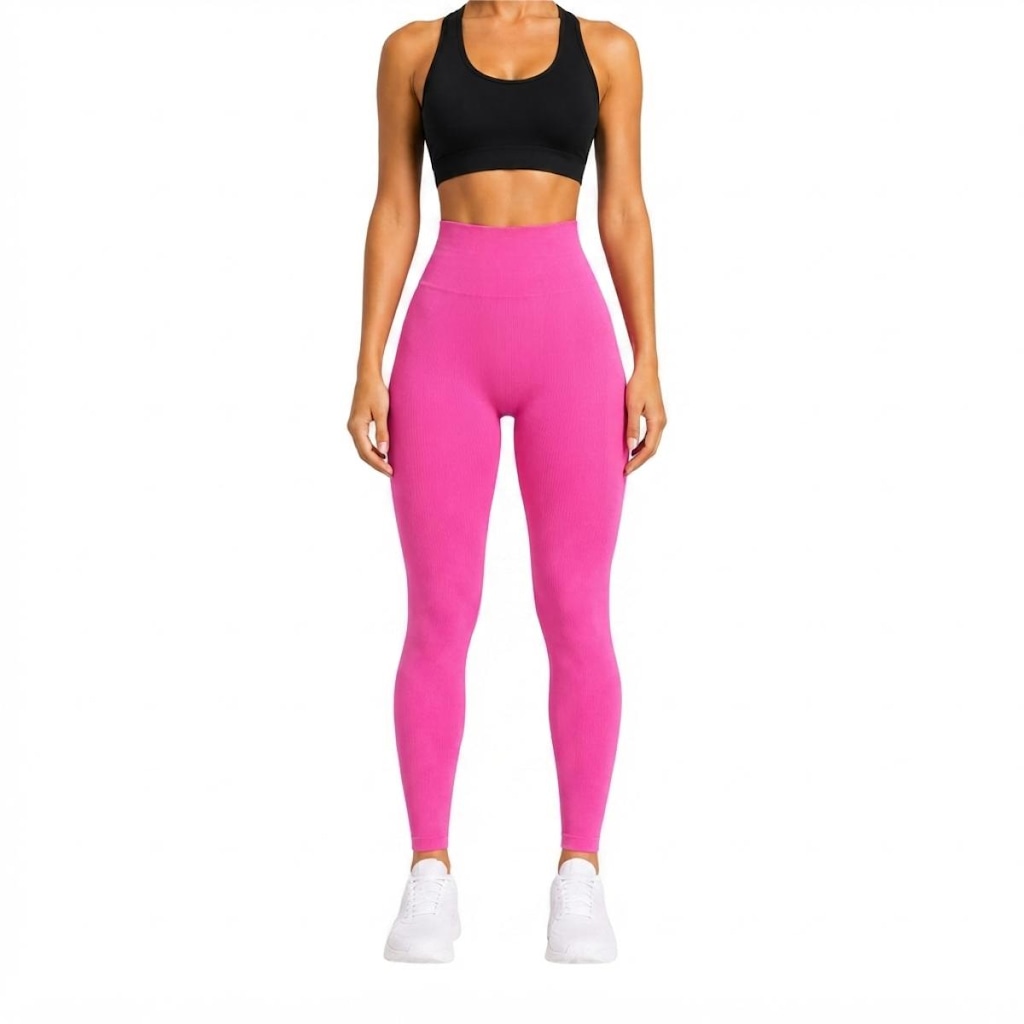 Imagem 1 do produto Calça Legging Feminina NFOX Canelada Fitness Empina Bumbum Academia