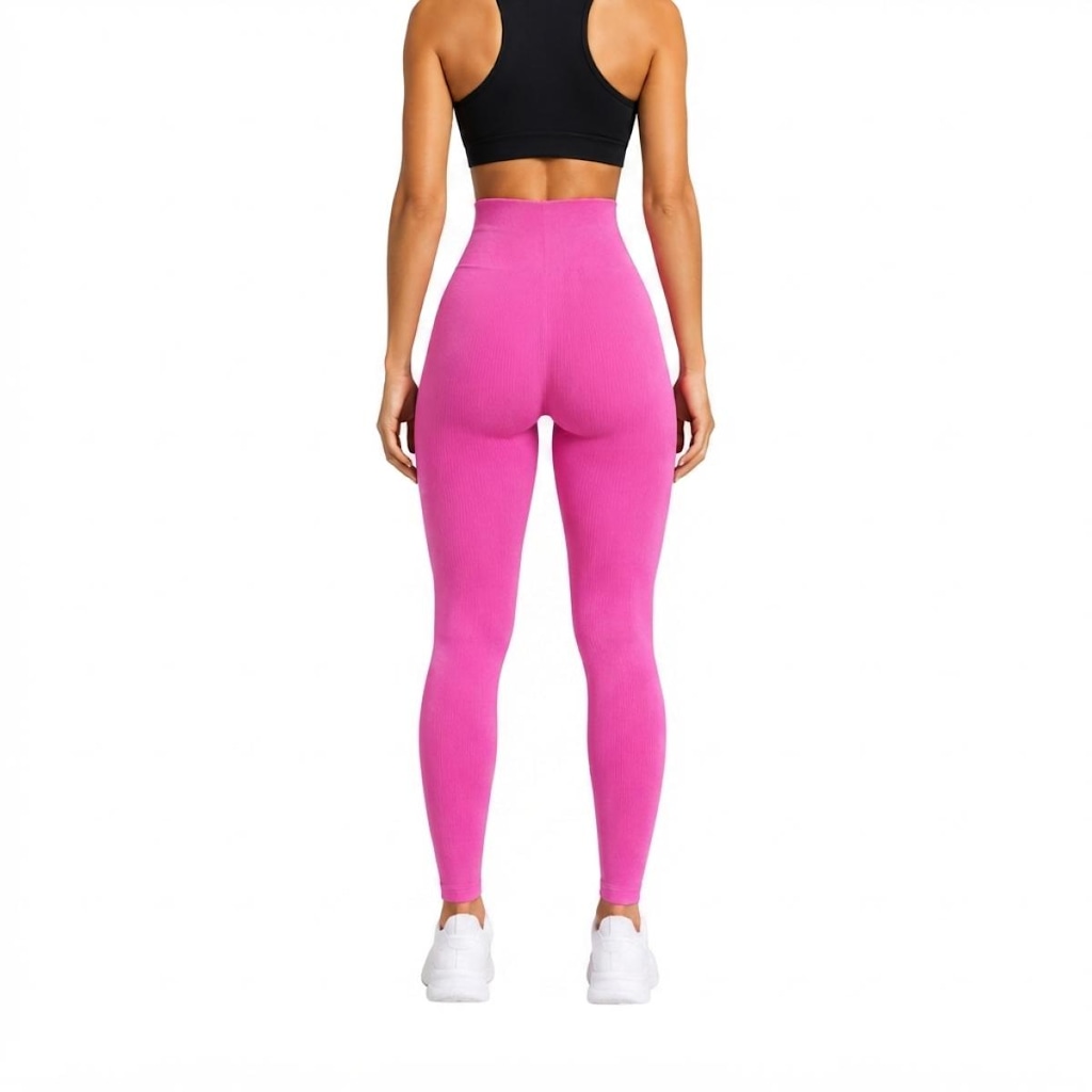 Imagem 2 do produto Calça Legging Feminina NFOX Canelada Fitness Empina Bumbum Academia