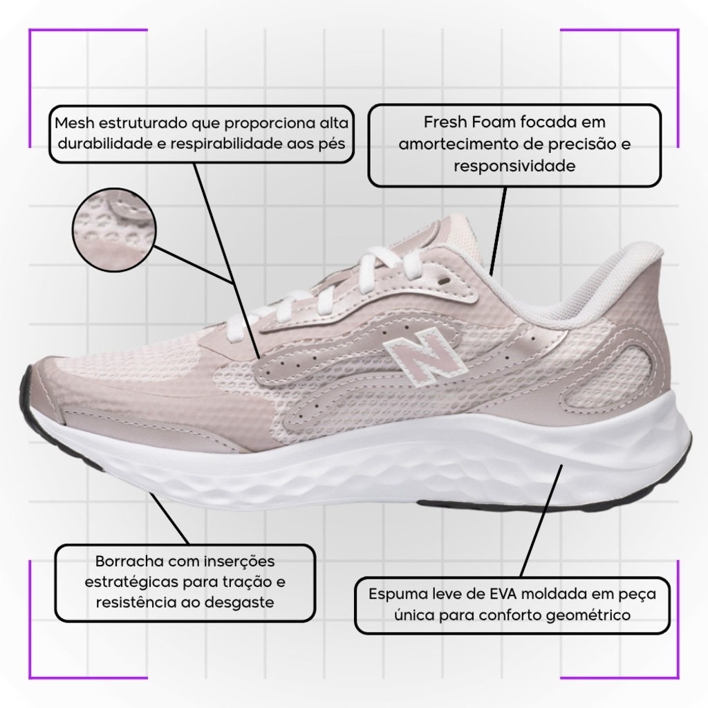 Imagem 5 do produto Tênis Feminino New Balance Fresh Foam Arishiv4 Tira Lux