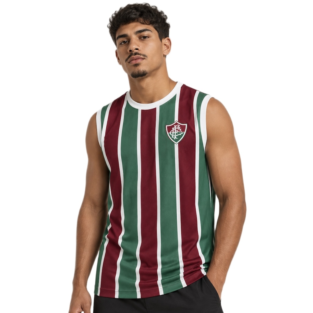 Imagem 2 do produto Camiseta Regata do Fluminense Ágil Tricolor Braziline - Masculina