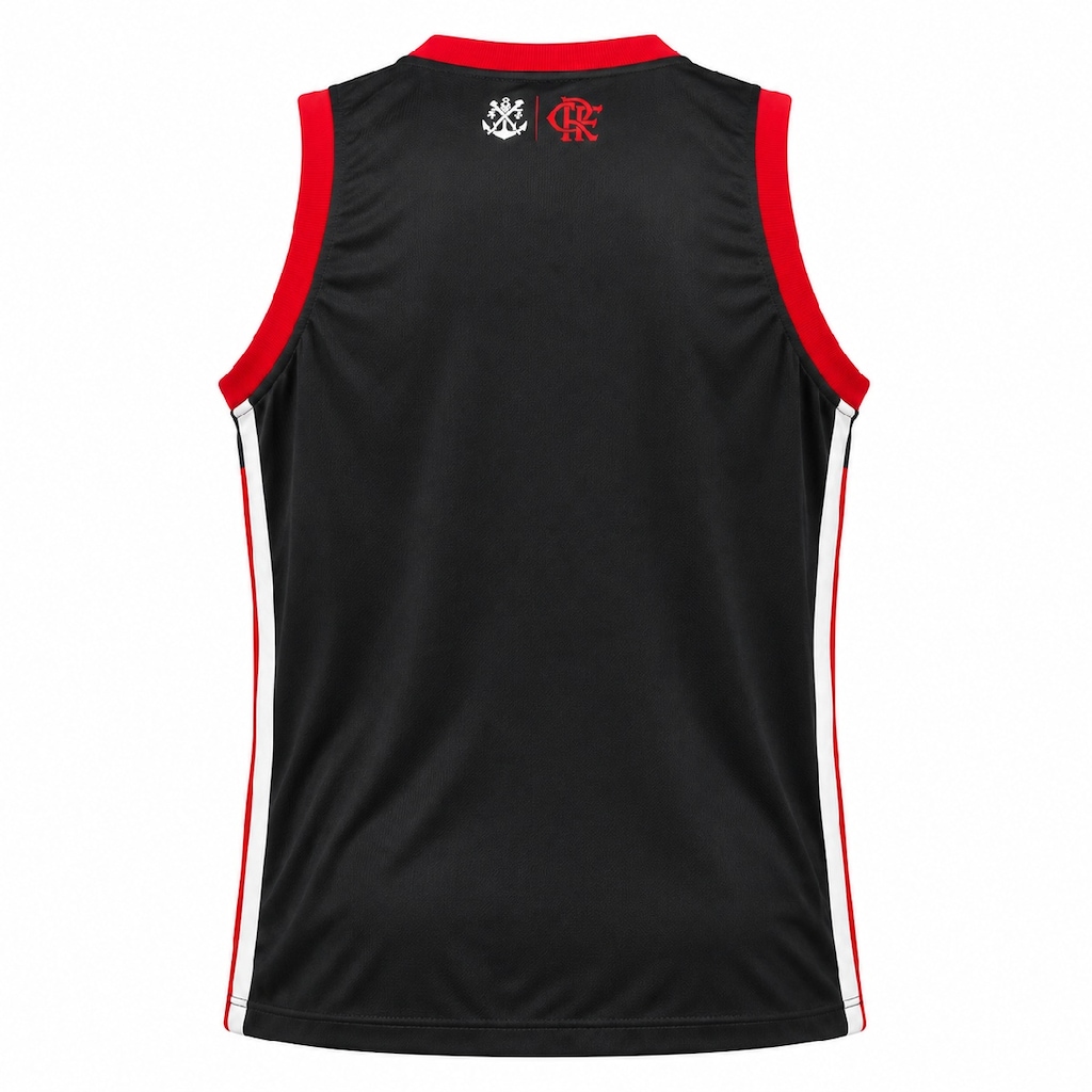 Imagem 4 do produto Camiseta Regata do Flamengo Vivaz Rubro Negra Braziline - Masculina