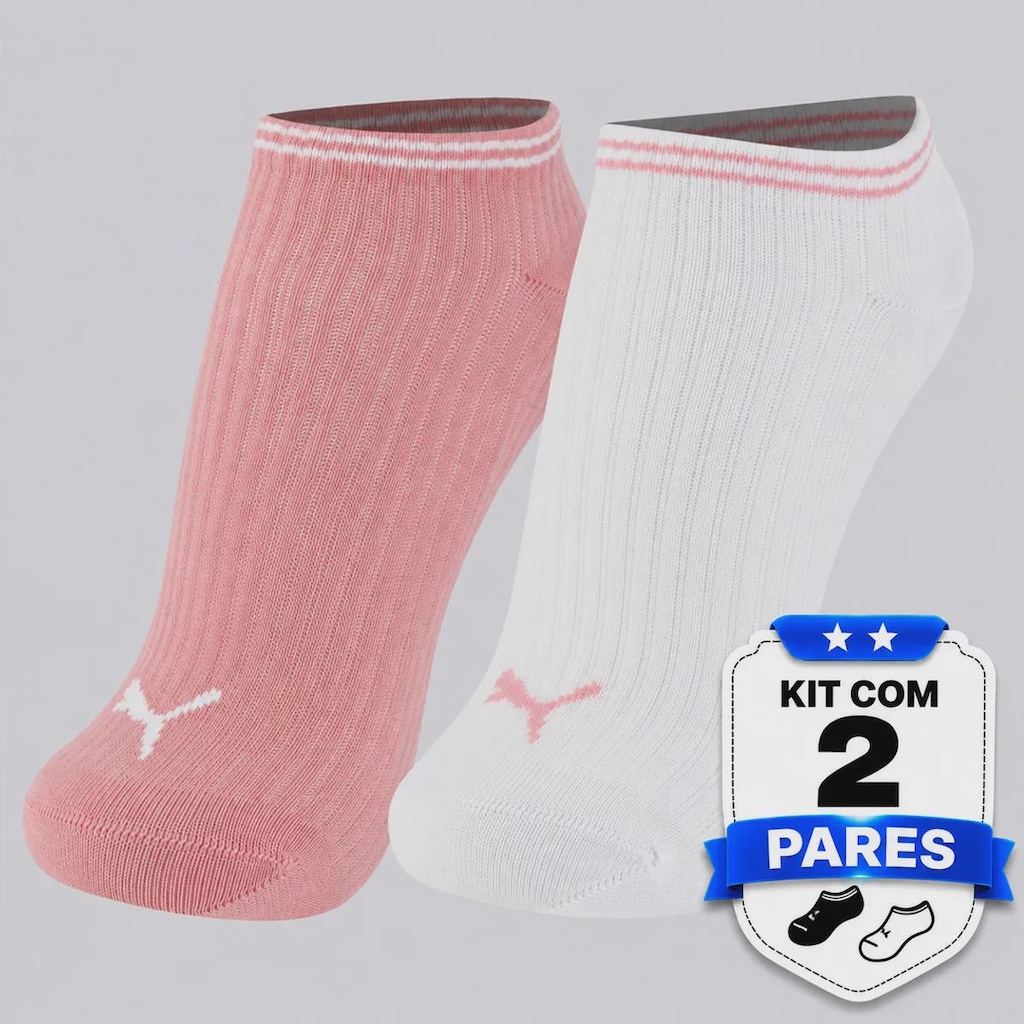 Imagem 5 do produto Kit 2 Pares de Meia Cano Baixo Puma Feminina