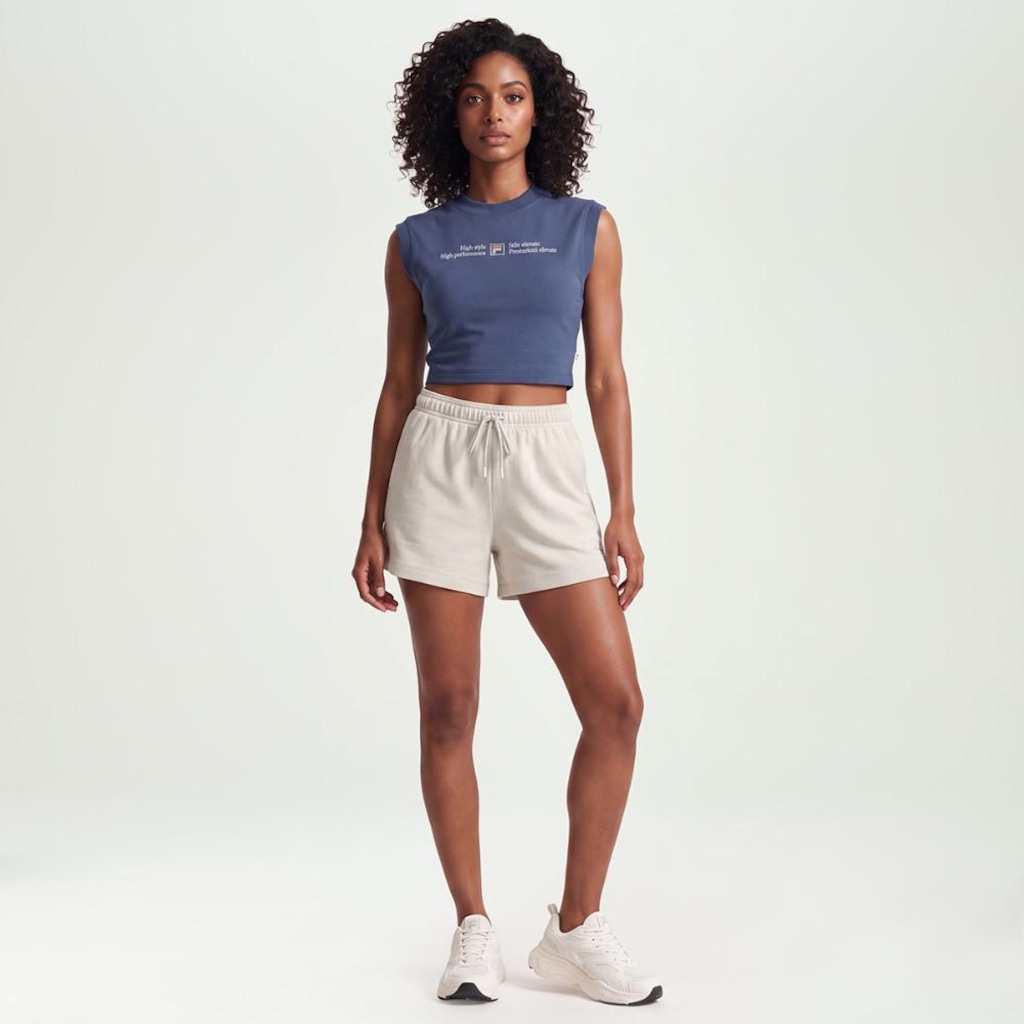 Imagem 2 do produto Camiseta Regata Fila Cropped Stile Elevato Graphic Feminina
