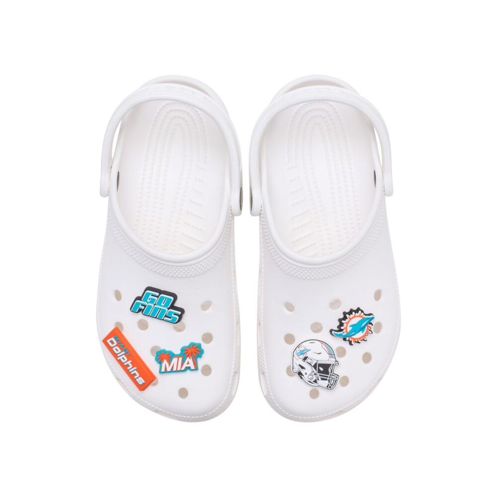 Imagem 2 do produto Jibbitz™ Crocs NFL Miami Dolphins Pack com 5 Peças