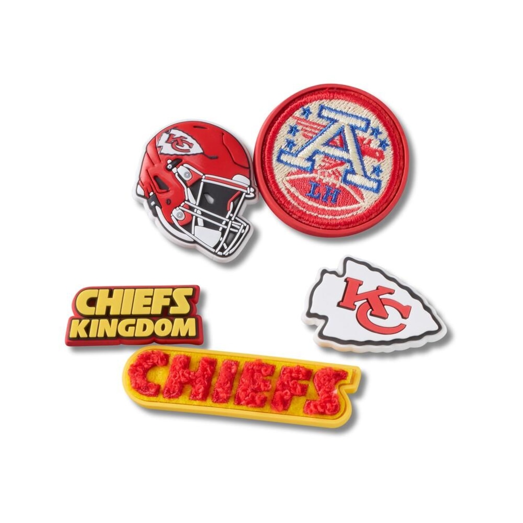 Imagem 1 do produto Jibbitz™ Crocs NFL Kansas City Chiefs Pack com 5 Peças