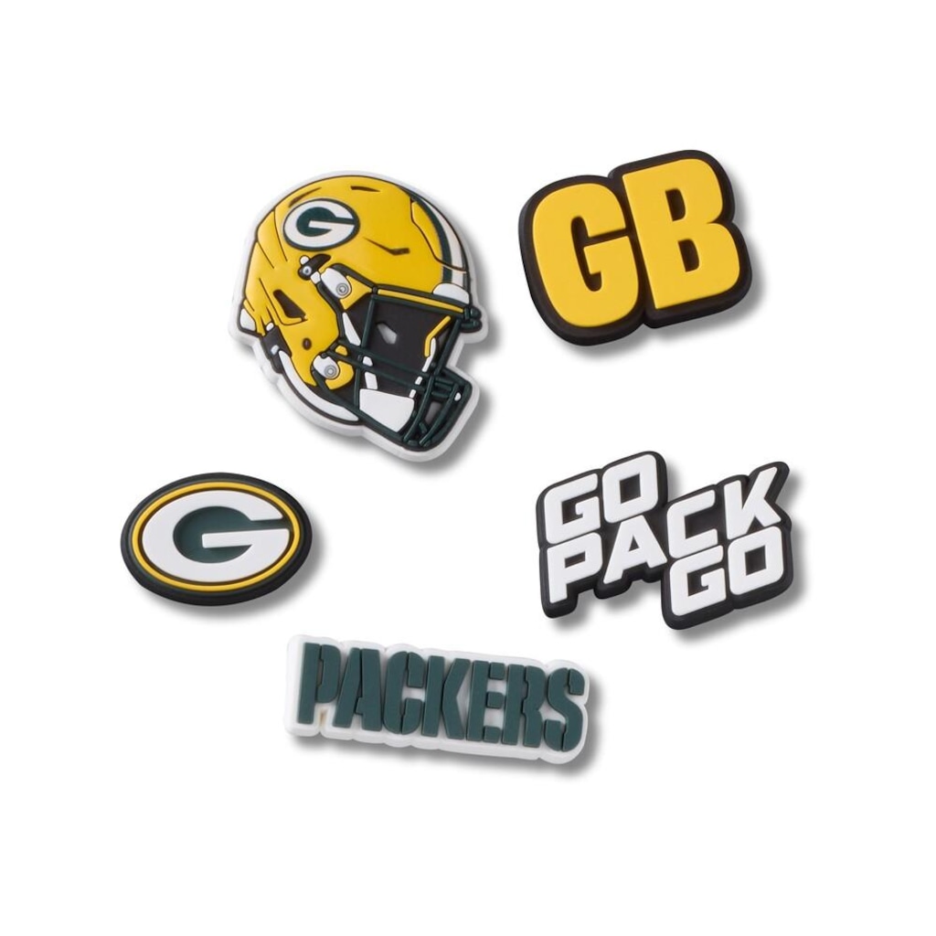Imagem 1 do produto Jibbitz™ Crocs NFL Green Bay Packers Pack com 5 Peças