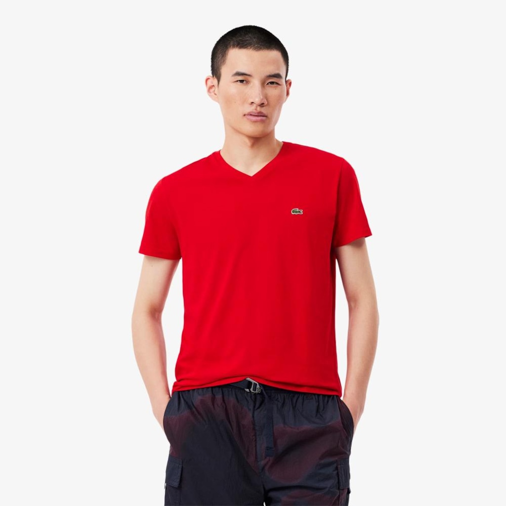 Imagem 4 do produto Camiseta Lacoste Pima Leve com Gola V