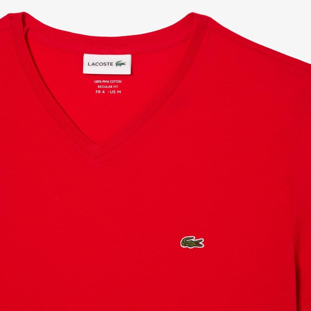 Imagem 5 do produto Camiseta Lacoste Pima Leve com Gola V