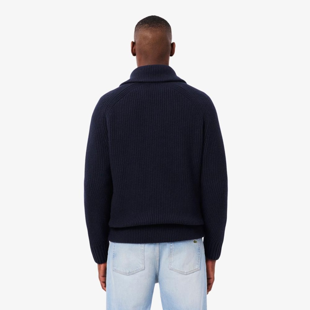 Imagem 3 do produto Suéter Lacoste com Zíper de Gola Alta de Lã Cardada Masculino