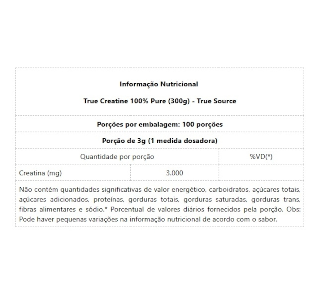 Imagem 2 do produto Creatina True 100% Pure 300g