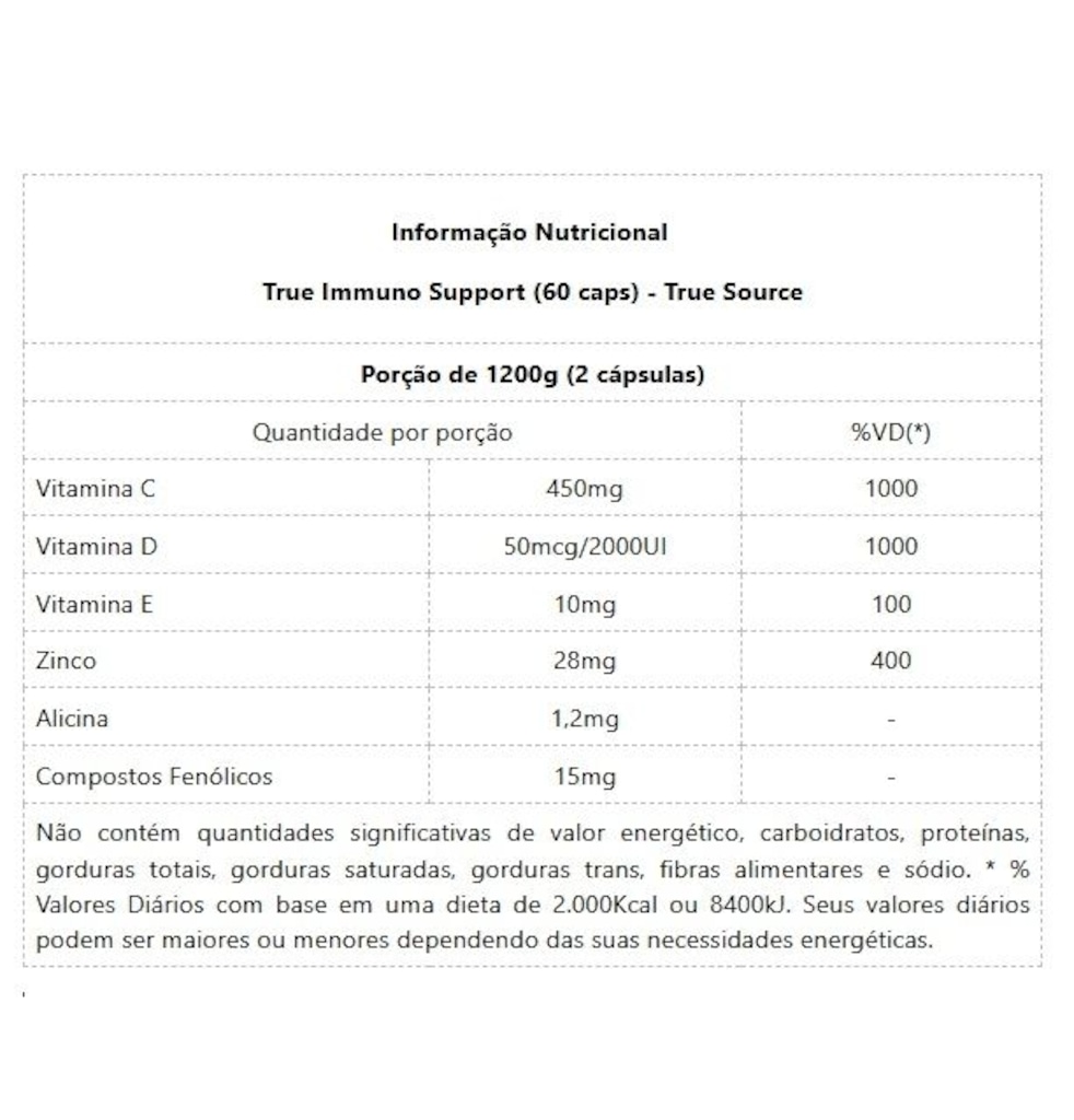 Imagem 2 do produto Vitamina True Immuno Support - 60 Caps