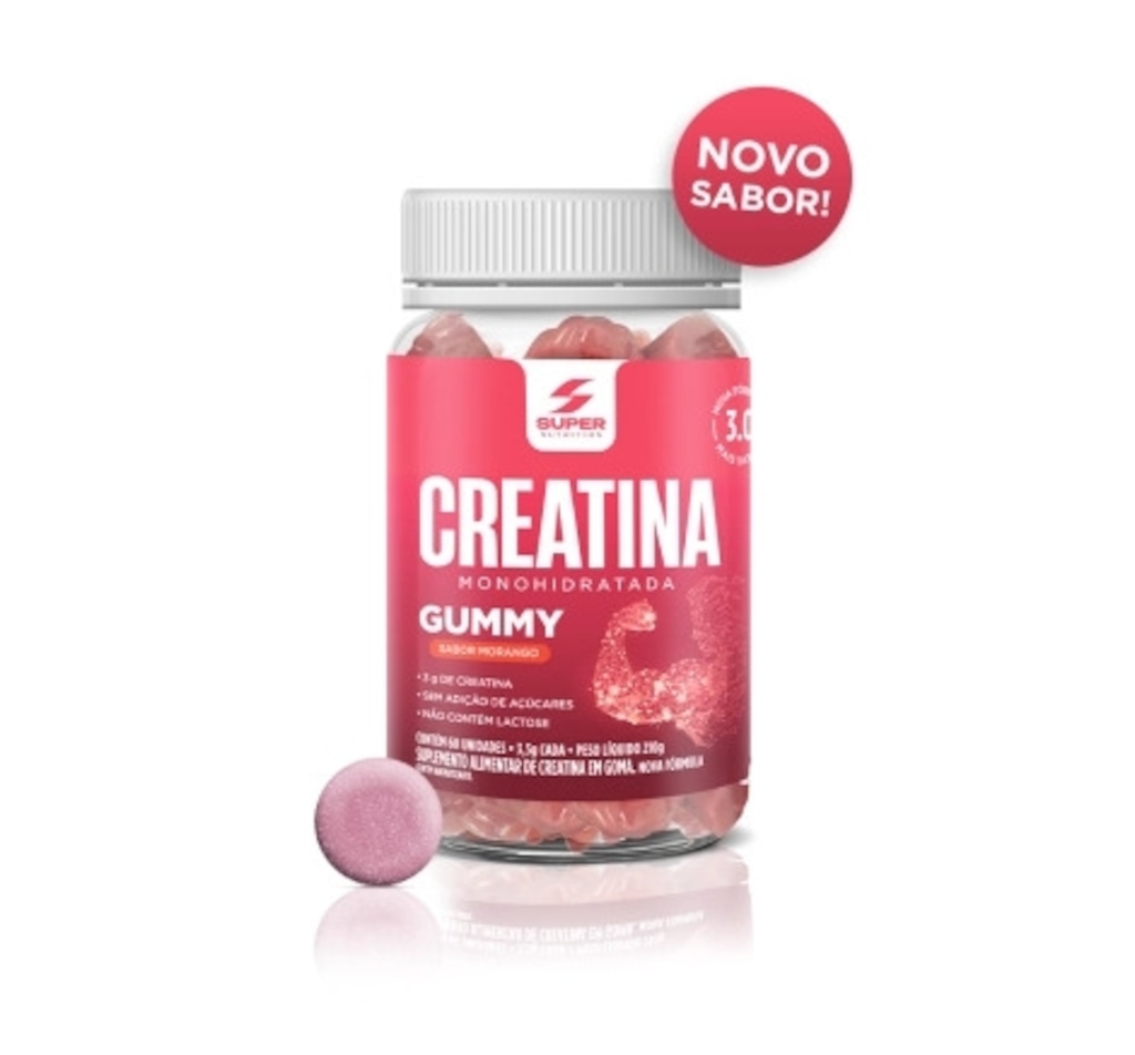 Imagem 1 do produto Creatina em Gomas Super Gummy - Morango - 60 Gomas