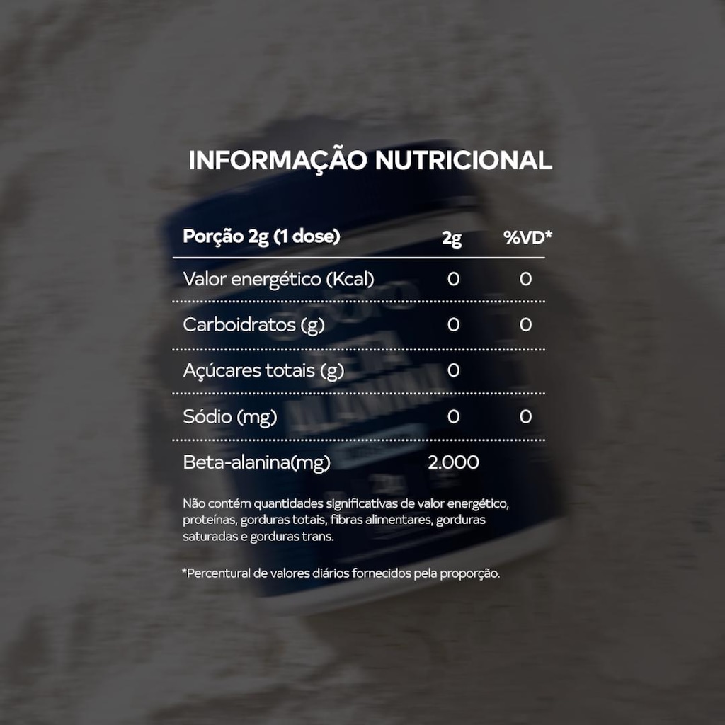 Imagem 2 do produto Beta-alanina 150g - Unissex