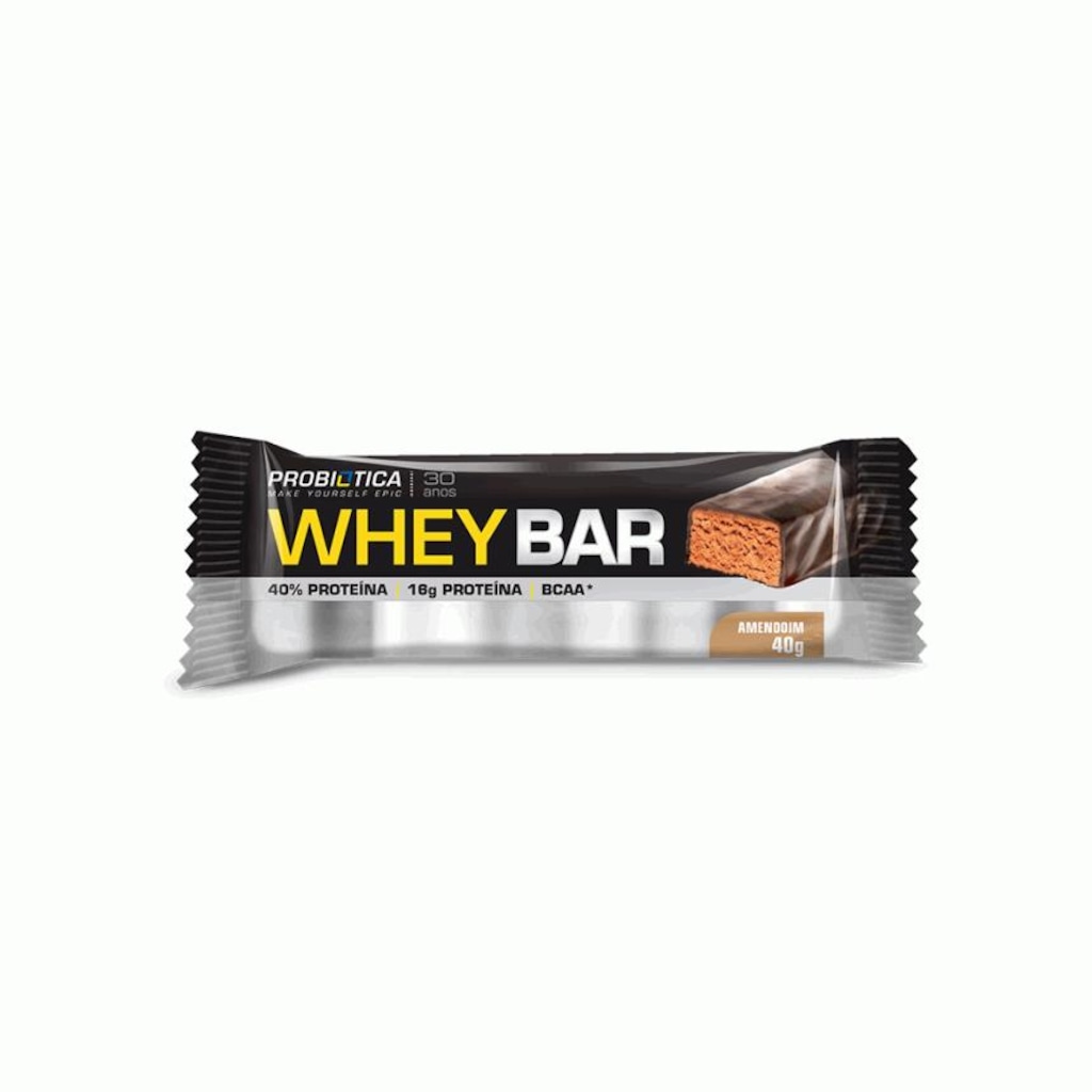Imagem 1 do produto Whey Bar Low Carb Probiótica - Amendoim - 40g