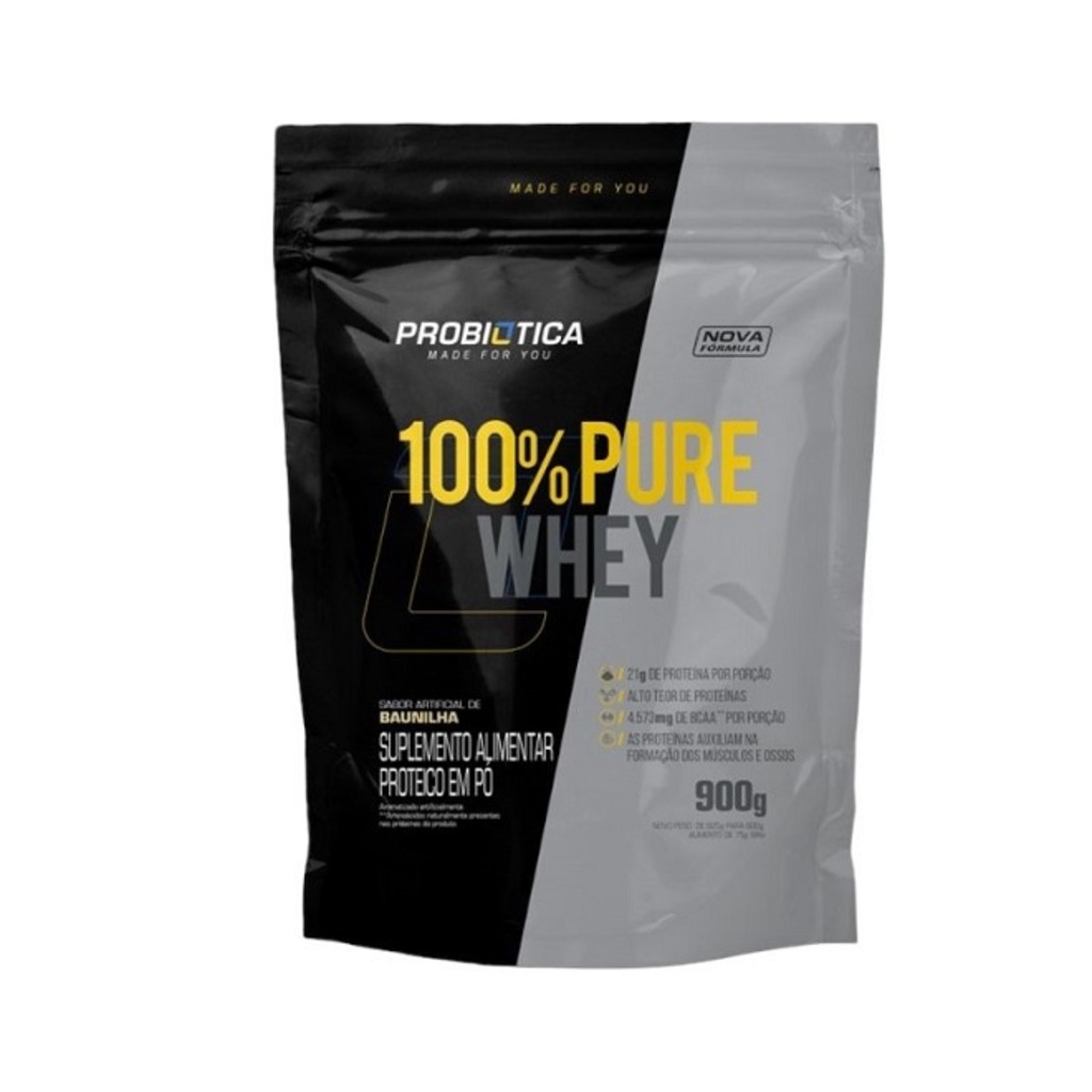 Imagem 1 do produto 100% Pure Whey Probiótica Baunilha - Refil 900g