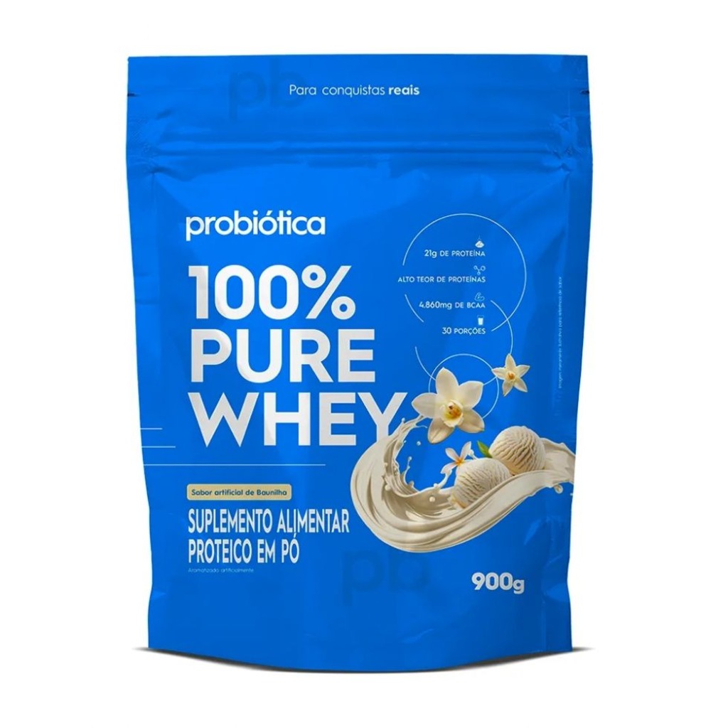 Imagem 2 do produto 100% Pure Whey Probiótica Baunilha - Refil 900g