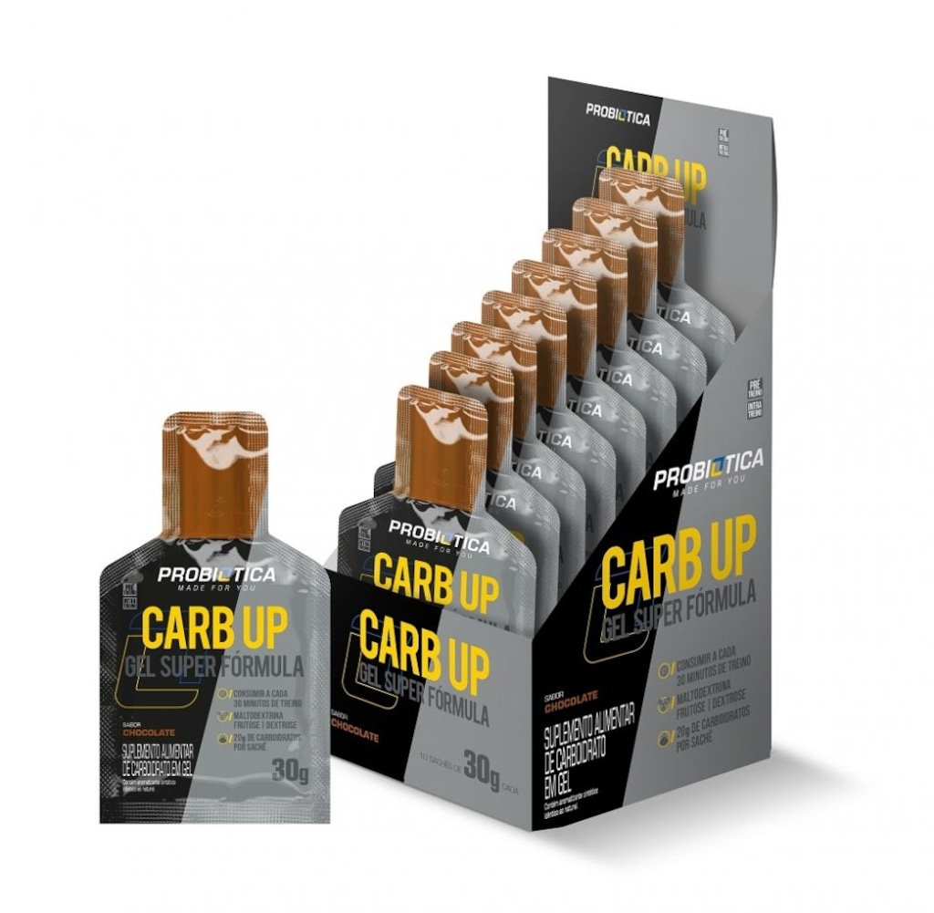 Imagem 1 do produto Carb Up Energy Gel Probiótica Chocolate - Caixa 10 unidades - 300g