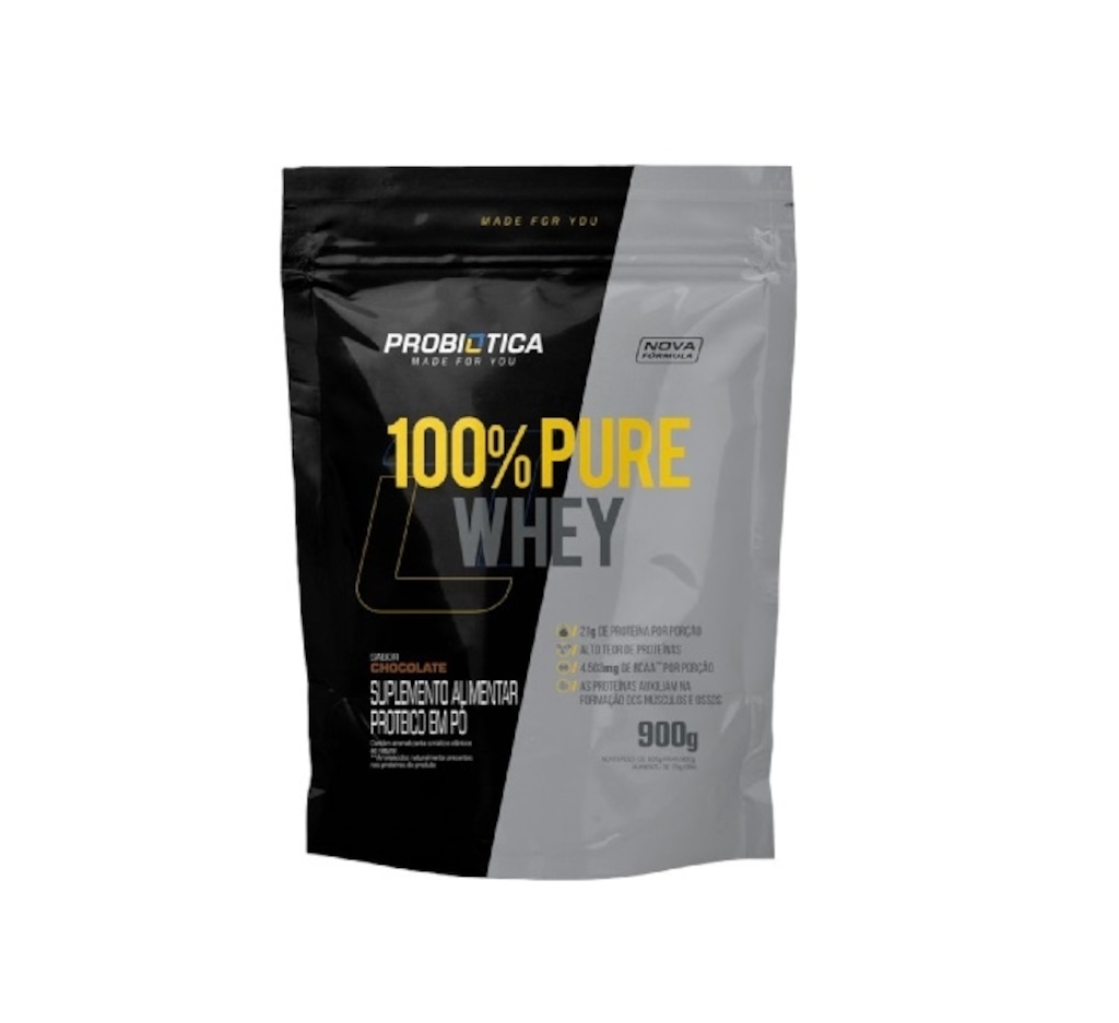 Imagem 1 do produto 100% Pure Whey Probiótica Chocolate - Refil 900g