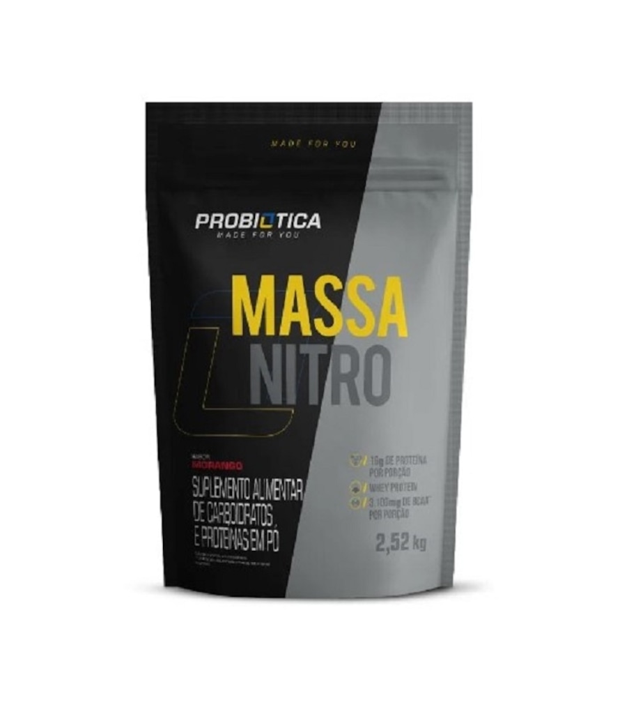 Imagem 1 do produto Massa Nitro NO2 Probiótica Morango - Refil 2,52kg