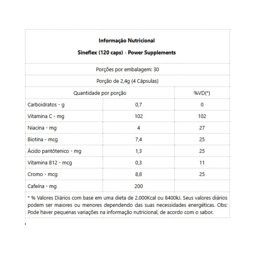 Imagem 2 do produto Sineflex Power Supplements (120 caps)