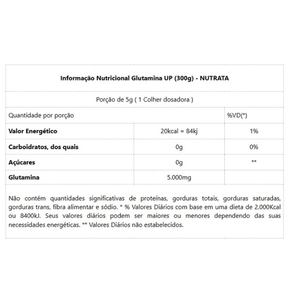 Imagem 3 do produto Glutamina Up Nutrata 300g