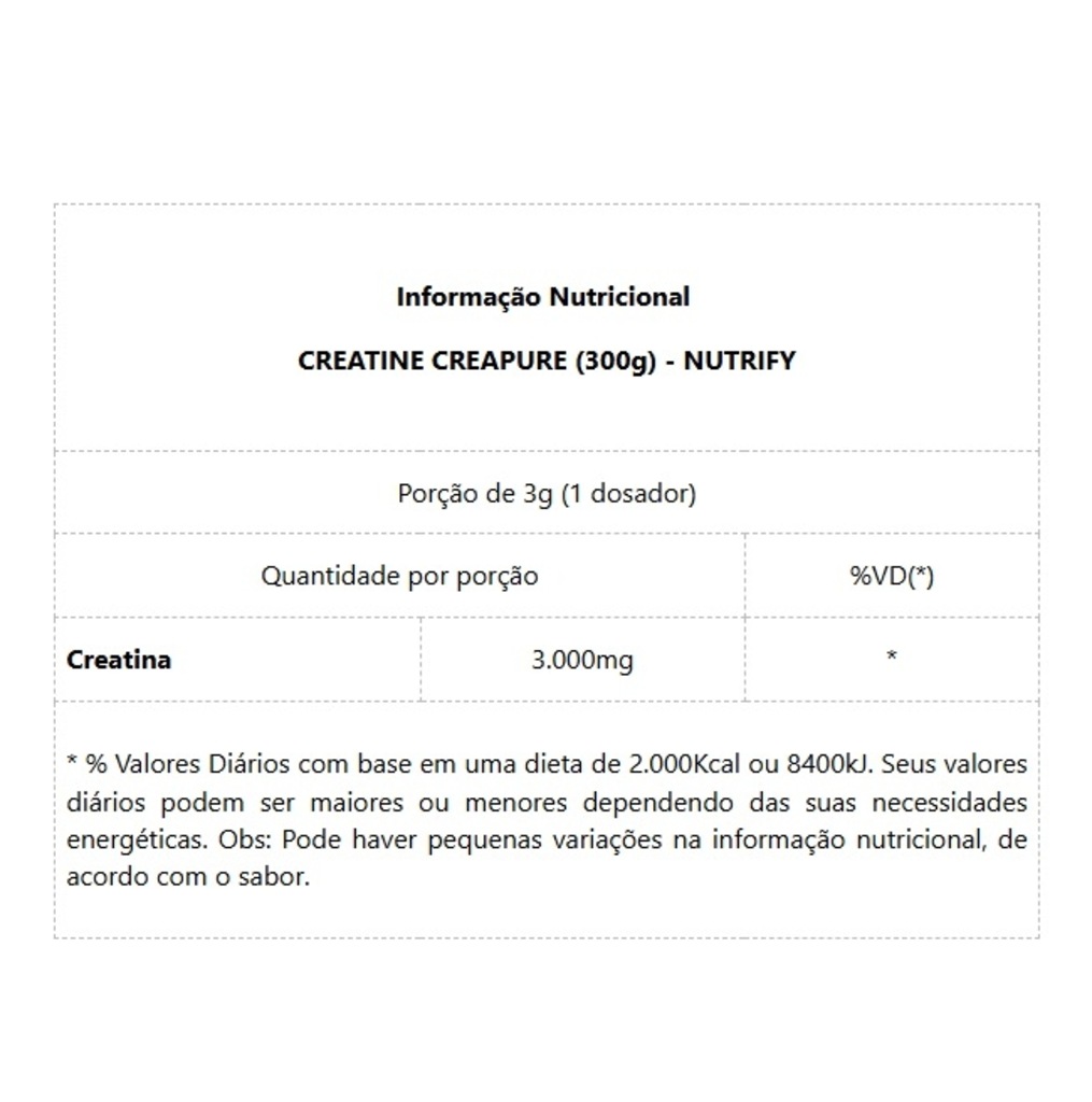 Imagem 2 do produto Creatine Creapure Nutrify - 300g