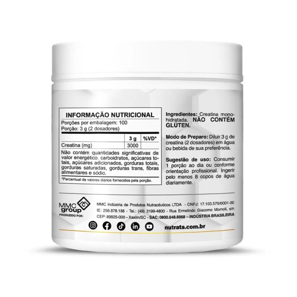 Imagem 2 do produto Creatina Creapure Nutrata - 300g