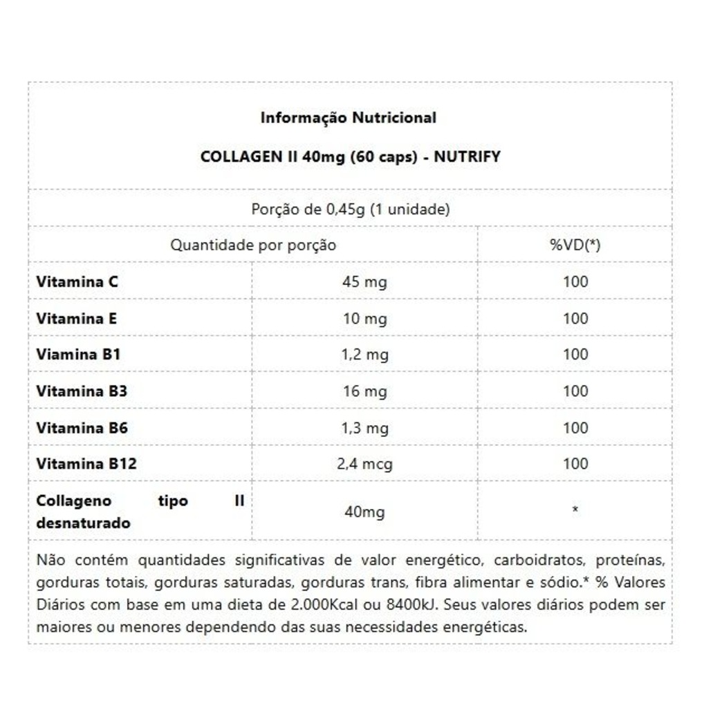 Imagem 2 do produto Collagen II Nutrify - 40mg