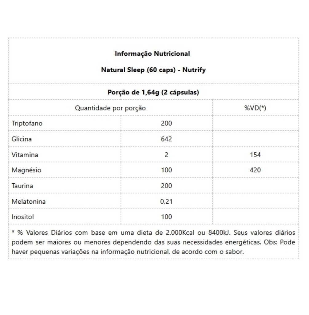 Imagem 2 do produto Natural Sleep Nutrify - 60 Cápsulas