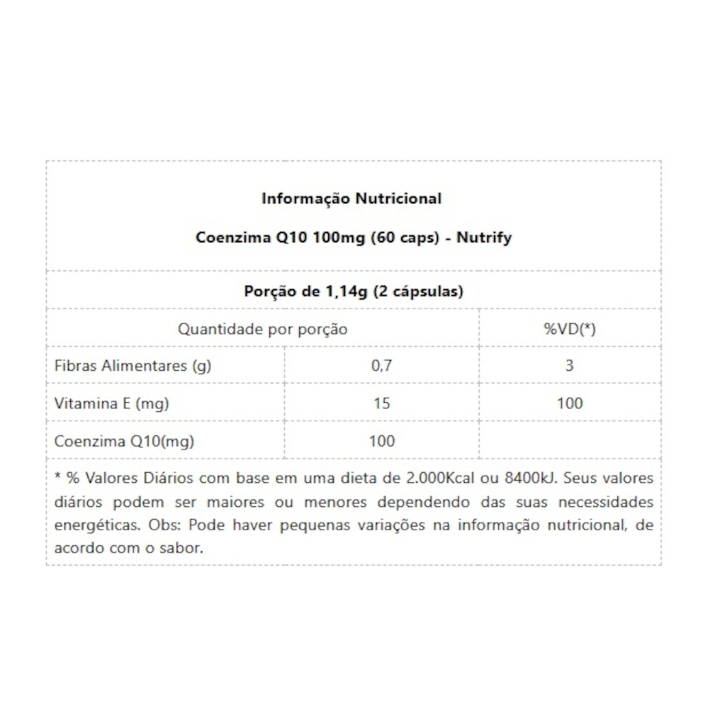 Imagem 2 do produto Coenzima Q10 Nutrify - 100mg