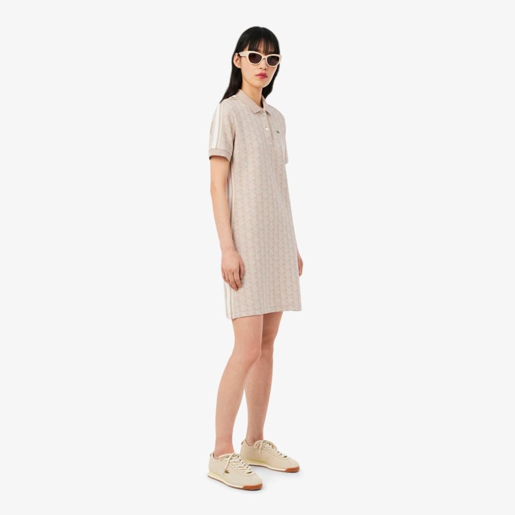 Imagem 3 do produto Vestido Polo Lacoste Slim Fit em Jacquard Monograma Feminina