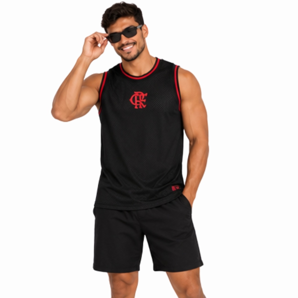 Imagem 5 do produto Camiseta Regata do Flamengo Coimbra CRF Licenciada - Masculina
