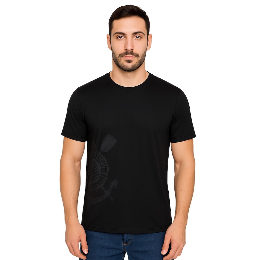Imagem 1 do produto Camisa do Corinthians Oficial Licenciada All Black - Masculina