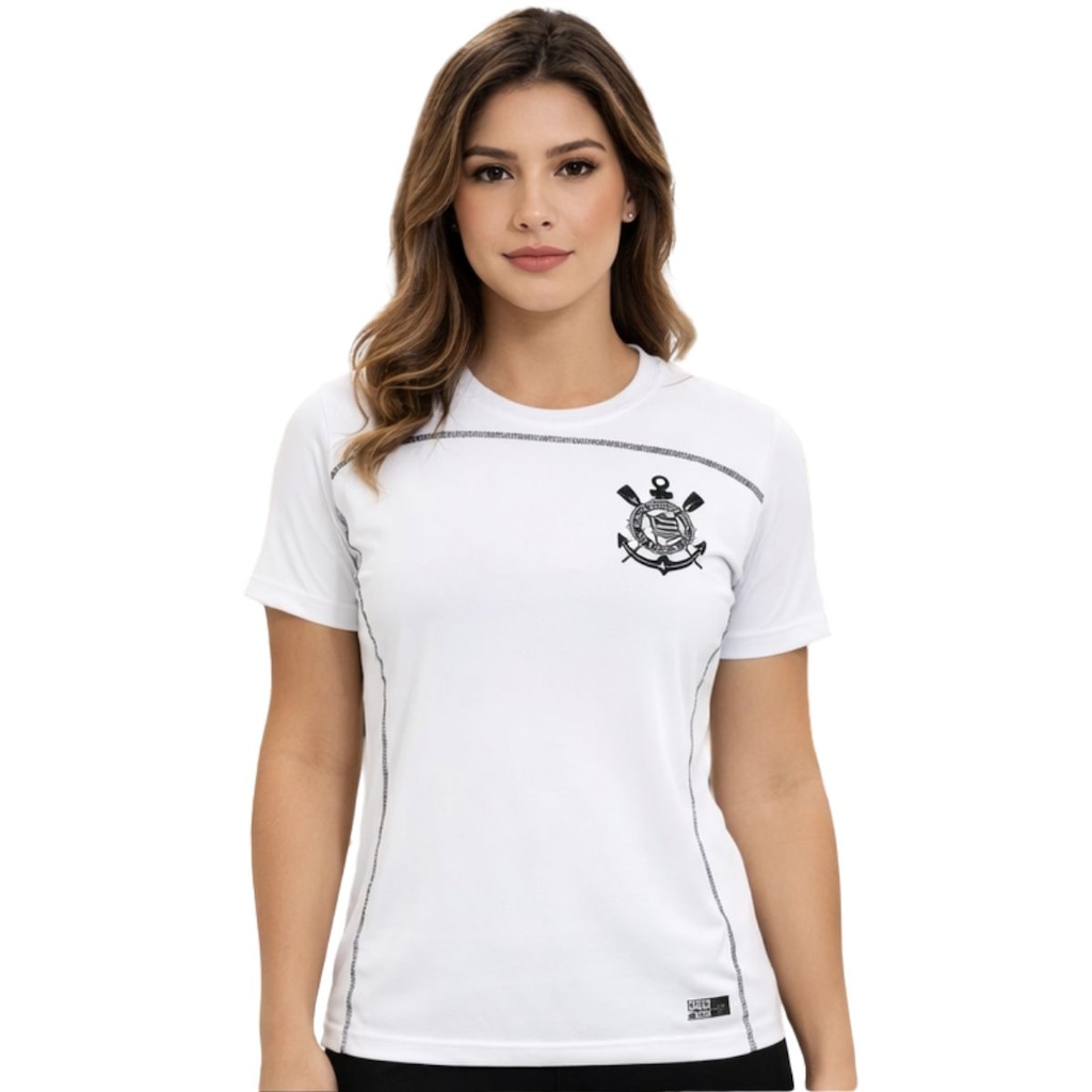 Imagem 1 do produto Camiseta do Corinthians Coimbra Fitness Estampada Licenciada - Feminina