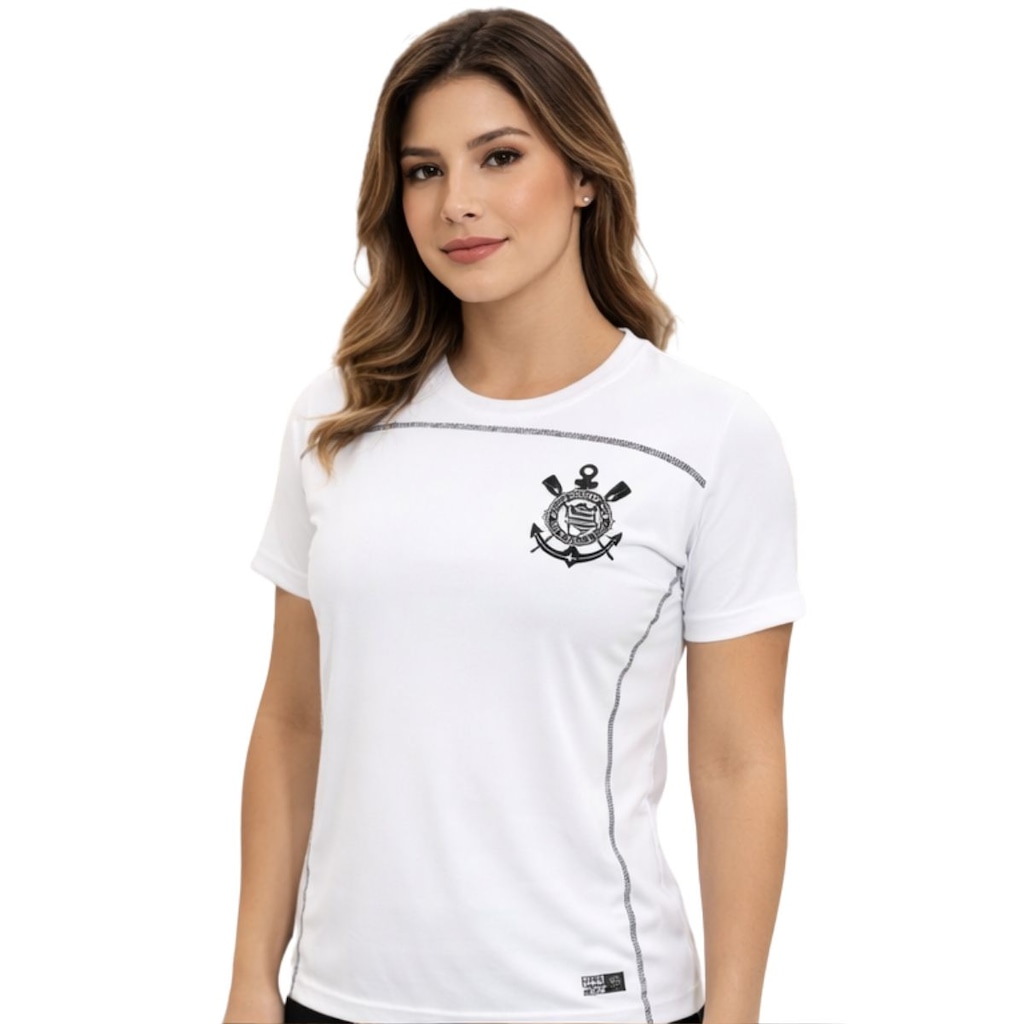 Imagem 2 do produto Camiseta do Corinthians Coimbra Fitness Estampada Licenciada - Feminina