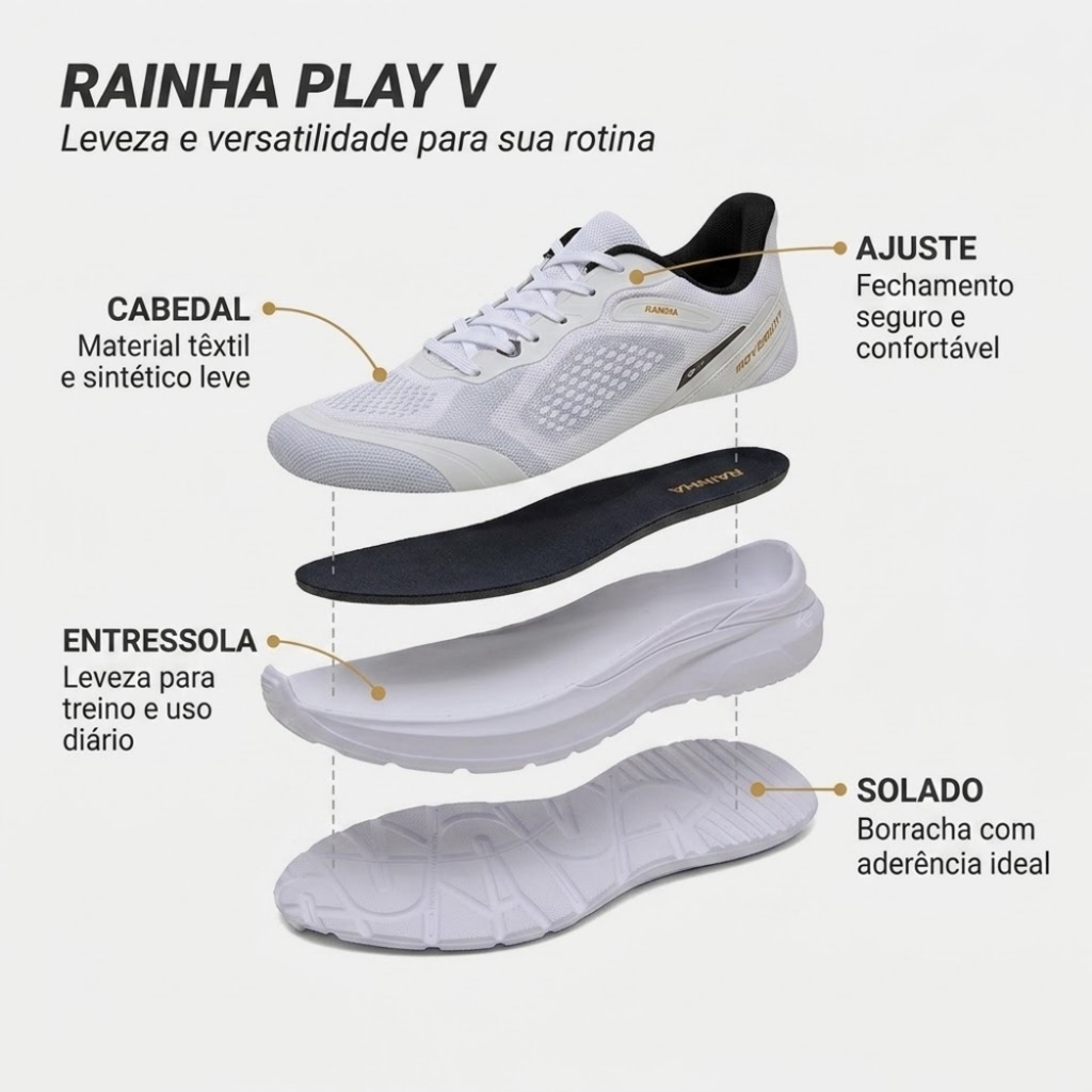 Imagem 3 do produto Tênis Adulto Rainha Play V