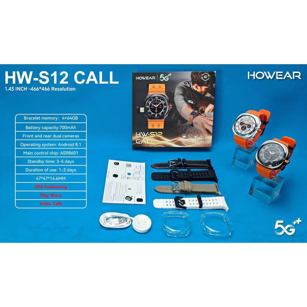 Imagem 3 do produto Relógio Smartwatch Howear HW S12 Call 5G GPS Câmera