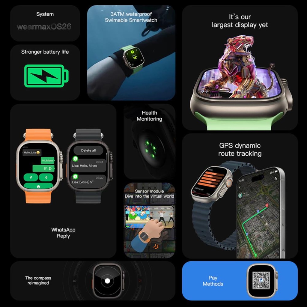 Imagem 4 do produto Relógio Smartwatch Microwear Ultra 5 Plus Super AMOLED