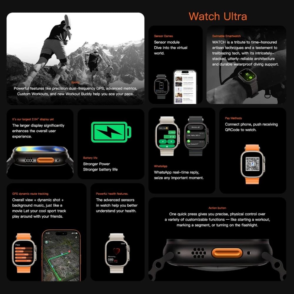 Imagem 2 do produto Relógio Smartwatch Microwear Ultra 5 Plus Super AMOLED