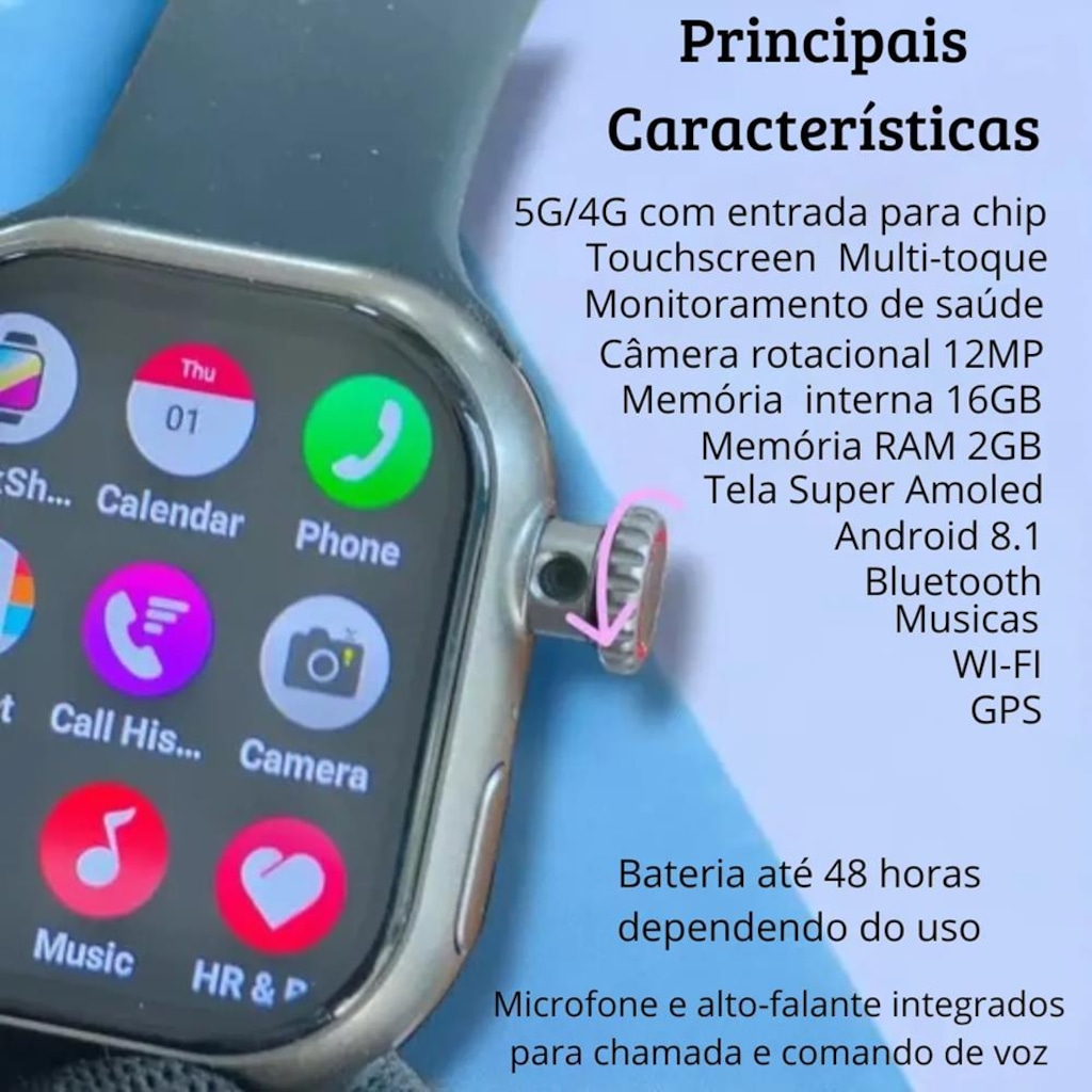 Imagem 2 do produto Relógio Smartwatch Howear HW X Call