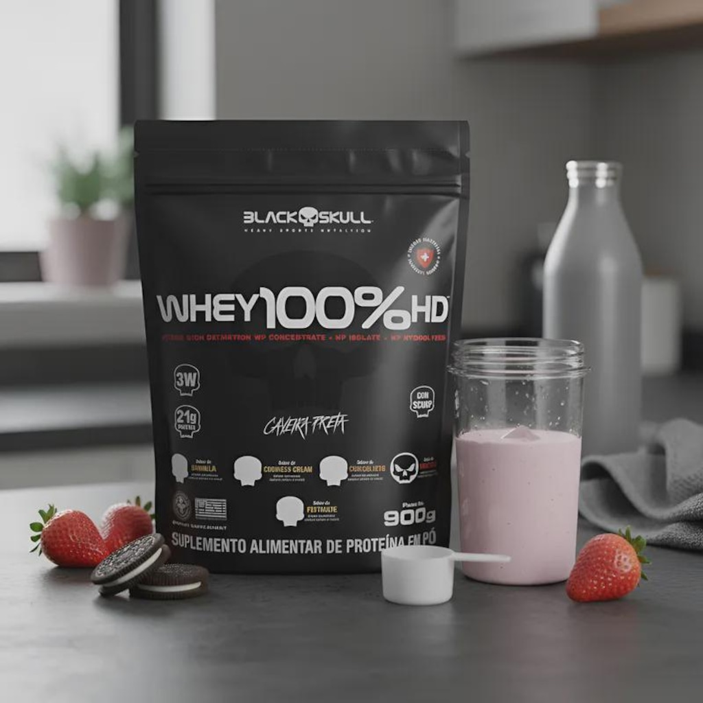 Imagem 2 do produto Refil Whey 100% HD Black Skull - 900g